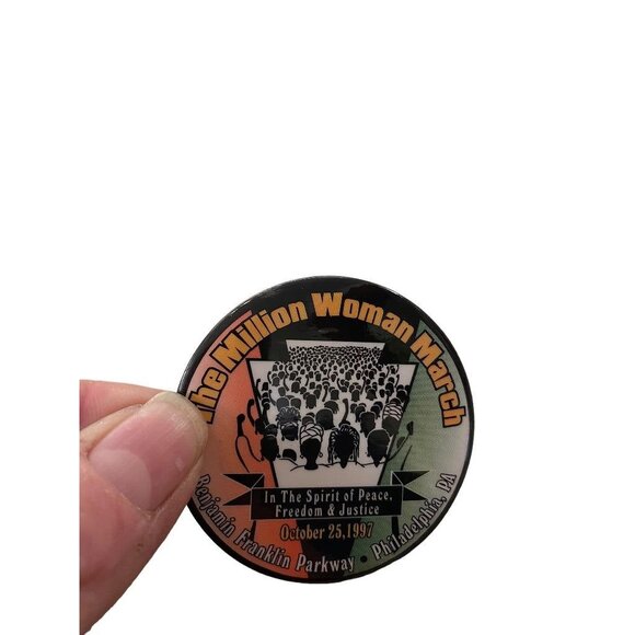 The Million Woman March October 25 1997 Philadelphia Pinback Button Benjamin Fra - Picture 10 of 14